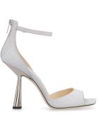 Jimmy Choo Reon 100 Glitter Ankle-strap Sandals Jimmy Choo Reon 100 Glitter Ankle-strap Sandals - silver