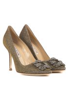 Manolo Blahnik Hangisi Dark Gold Cotton Pumps Manolo Blahnik Hangisi Dark Gold Cotton Pumps - Dark gold