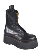 R13 Rear Zipped Lace-up Boots R13 Rear Zipped Lace-up Boots - Black