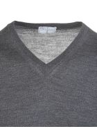 Asphalt Grey V-neck Man Pullover Fedeli Asphalt Grey V-neck Man Pullover - Asfalto