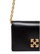 Off-White Twist Jitney 0.5 Crossbody Bag In Black Leather Off-White Twist Jitney 0.5 Crossbody Bag In Black Leather - Black