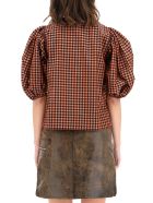 Ganni Seersucker Check Top Ganni Seersucker Check Top - Rosso