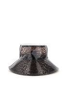 Maison Michel Charlotte Leopard Pvc Bucket Hat Maison Michel Charlotte Leopard Pvc Bucket Hat - MULTICOL (Brown)