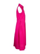 Marni Polo-neck Cotton Poplin Dress With Pleats Marni Polo-neck Cotton Poplin Dress With Pleats - Fuchsia