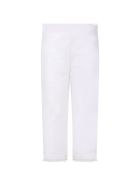 Loredana White Trousers For Girl With Fringed Loredana White Trousers For Girl With Fringed - White