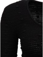 Bottega Veneta Cotton Sweater With Pompon Detail Bottega Veneta Cotton Sweater With Pompon Detail - Black