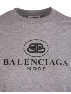 Woman Regular Fit Bb Logo Grey T-shirt Balenciaga Woman Regular Fit Bb Logo Grey T-shirt - Grigio