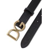 Dolce & Gabbana Black Leather Belt With Logo Buckle Dolce & Gabbana Black Leather Belt With Logo Buckle - Black