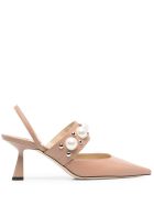 Jimmy Choo Breslin Pumps In Pink Leather With Pearls Inserts Jimmy Choo Breslin Pumps In Pink Leather With Pearls Inserts - Pink