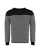 Saint Laurent Striped Crew-neck Pullover Saint Laurent Striped Crew-neck Pullover - black