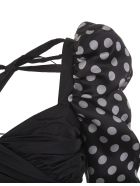 Black Short Dress With Polka Dot Sleeves Giuseppe di Morabito Black Short Dress With Polka Dot Sleeves - Pois