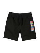 Moschino Black Bermuda With Multicolor Print Moschino Black Bermuda With Multicolor Print - Nero