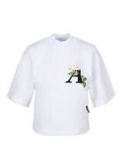 Palm Angels Daisy Logo Cropped T-shirt Palm Angels Daisy Logo Cropped T-shirt - Bianco
