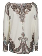 Blumarine Wide Neck Printed Top Blumarine Wide Neck Printed Top - Natural