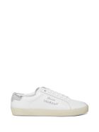 Saint Laurent Court Classic Sl / 06 Sneaker In Leather With Metallic Logo Saint Laurent Court Classic Sl / 06 Sneaker In Leather With Metallic Logo - Bianco
