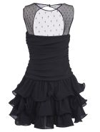 RED Valentino Layered Hem Sleeveless Lace Dress RED Valentino Layered Hem Sleeveless Lace Dress - Black