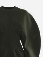Bottega Veneta Stretch Wool Dress With Voluminous Sleeves Bottega Veneta Stretch Wool Dress With Voluminous Sleeves - Verde