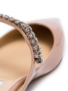 Jimmy Choo Bing Flat Leather Mules With Crystal Insert Jimmy Choo Bing Flat Leather Mules With Crystal Insert - Pink