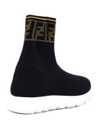 Fendi Black Stretch-mesh Junior High-top Sneakers Fendi Black Stretch-mesh Junior High-top Sneakers - Bicolore