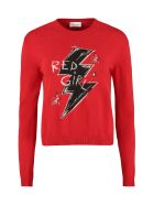 RED Valentino Intarsia Crew-neck Sweater RED Valentino Intarsia Crew-neck Sweater - red
