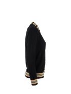 Burberry Cauca - Icon Stripe Detail Merino Wool Cardigan Burberry Cauca - Icon Stripe Detail Merino Wool Cardigan - Black