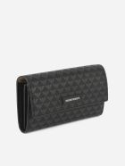 Wallet With All-over Monogram Print Emporio Armani Wallet With All-over Monogram Print - Nero