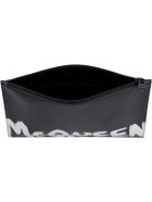 Alexander McQueen Logo Detail Flat Leather Pouch Alexander McQueen Logo Detail Flat Leather Pouch - black