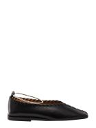 Jil Sander Leather Stitch Ballerina Pumps With Silver Bangle Jil Sander Leather Stitch Ballerina Pumps With Silver Bangle - Black