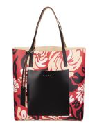 Floral Print Shopper Bag Marni Floral Print Shopper Bag - Red/white