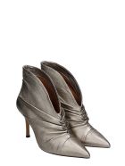 The Seller High Heels Ankle Boots In Platinum Leather The Seller High Heels Ankle Boots In Platinum Leather - platinum