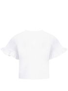 Givenchy White T-shirt For Girl With Double Logo Givenchy White T-shirt For Girl With Double Logo - White