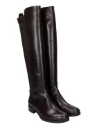 Fabio Rusconi Low Heels Boots In Brown Leather Fabio Rusconi Low Heels Boots In Brown Leather - brown