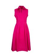 Marni Polo-neck Cotton Poplin Dress With Pleats Marni Polo-neck Cotton Poplin Dress With Pleats - Fuchsia