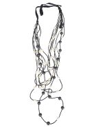 Maria Calderara Bead Embellished Necklace Maria Calderara Bead Embellished Necklace - Pearl Black