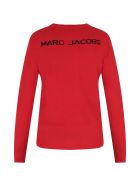 Little Marc Jacobs Red Sweater With Black Logo For Girl Little Marc Jacobs Red Sweater With Black Logo For Girl - Red