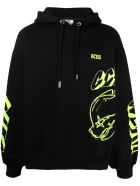 GCDS Black Cotton Hoodie GCDS Black Cotton Hoodie - Nero