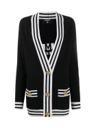 Balmain Buttoned Logo Cardigan Balmain Buttoned Logo Cardigan - Eab Noir Blanc