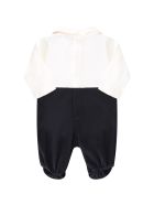 Blue Babygorw For Baby Boy With Logos Armani Collezioni Blue Babygorw For Baby Boy With Logos - Blu/bianco