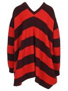 Marni Oversized Striped Jumper Marni Oversized Striped Jumper - DARK BURGUNDY + RED