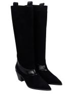 Alchimia Texan Boots In Black Suede Alchimia Texan Boots In Black Suede - black