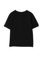 Moschino Black Teen T-shirt With Multicolor Applications Moschino Black Teen T-shirt With Multicolor Applications - Nero