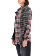 R13 Double Checkered Shirt R13 Double Checkered Shirt - RED BLUE PLAID W GREEN (Red)