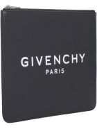 Givenchy Logo Print Leather Flat Pouch Givenchy Logo Print Leather Flat Pouch - black