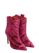 Bams High Heels Ankle Boots In Fuxia Fabric Bams High Heels Ankle Boots In Fuxia Fabric - fuxia