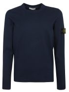 Stone Island Ribbed Logo Patched Sweatshirt Stone Island Ribbed Logo Patched Sweatshirt - Blue Marine