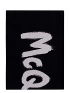 Alexander McQueen Wool And Silk Blend Scarf Alexander McQueen Wool And Silk Blend Scarf - black