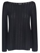 Striped Lace Top Emporio Armani Striped Lace Top - Nero