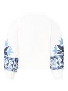Stella Jean White Blouse For Girl With Ethnic Prints Stella Jean White Blouse For Girl With Ethnic Prints - White