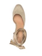 Castañer Beige Linen Espadrilles With Golden Laces Castañer Beige Linen Espadrilles With Golden Laces - Metallic