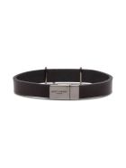 Saint Laurent Leather Bracelet With Logo Buckle Saint Laurent Leather Bracelet With Logo Buckle - Black